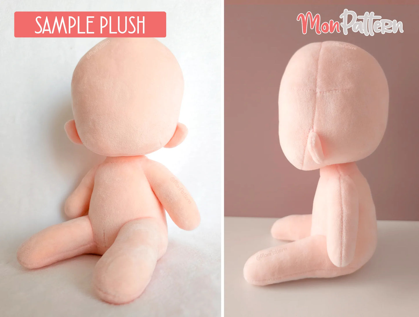 articulated short chibi plush template – handmade anime-style or fandom doll