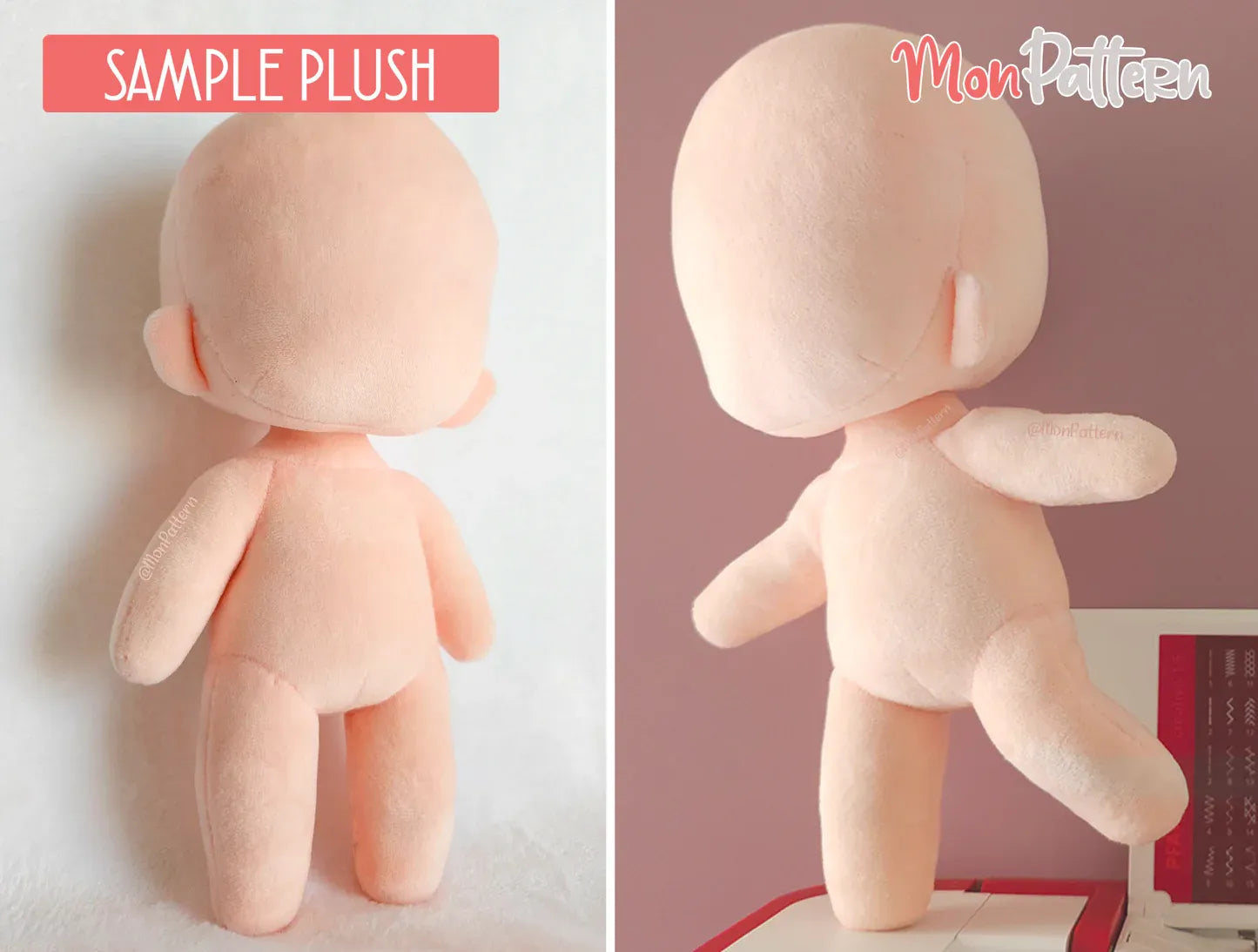posable sitting chibi plush – anime, vtuber, or game-inspired articulated doll pattern