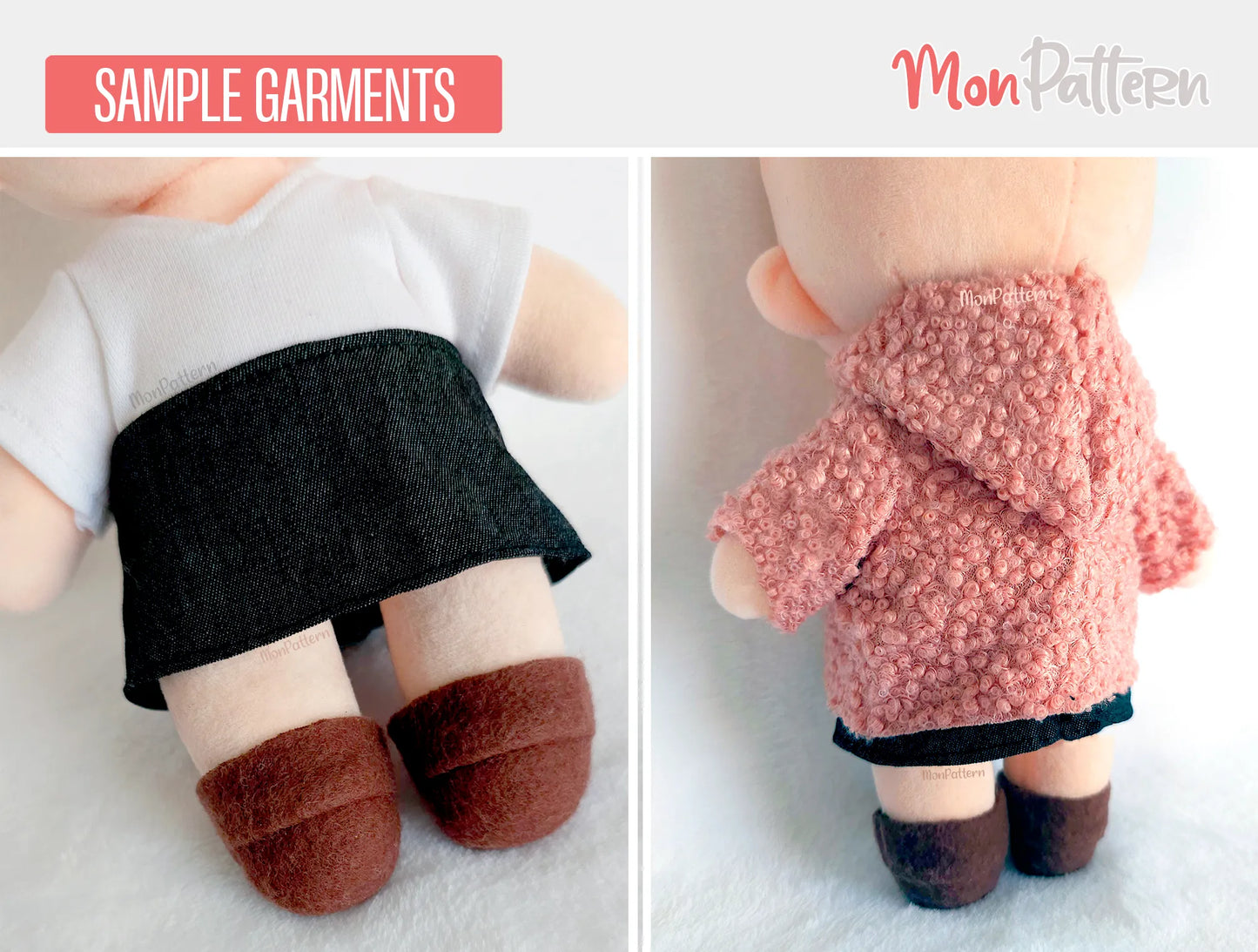 pdf pattern for beginner handmade chibi plush clothing casual wear