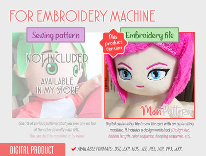 CUSTOM PACK – Choose 4 Anime Eyes [Embroidery File]