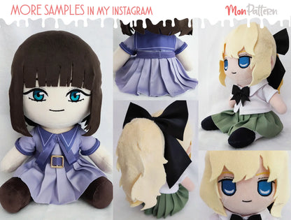Uta Komagawa from Blue Reflection Ray - Lilly Satou from Katawa Shoujo - Handmade chibi plush of video game character, detailed and posable