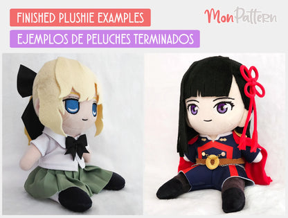Sewing template for 20cm sitting chibi plush – perfect for custom plushies