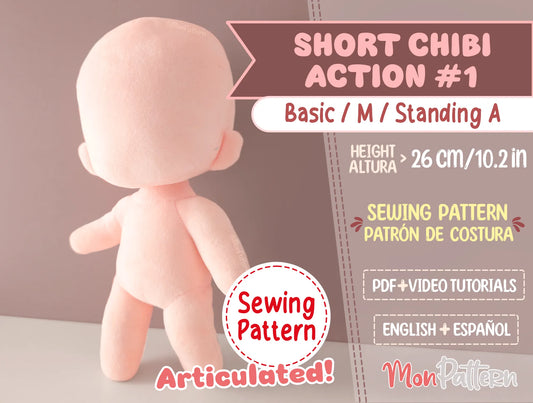 Chibi Free Pattern MonPattern - Chibi Plush Sewing Patterns | PDF Humanoid Doll Plushies
