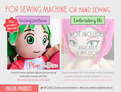 CUSTOM PACK – Choose 4 Anime Eyes [Sewing Pattern]