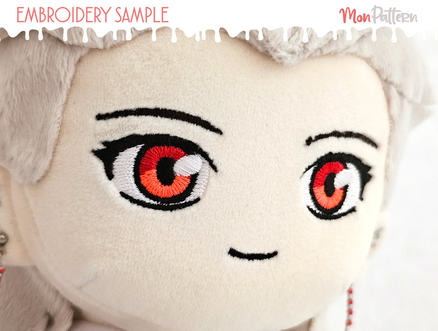 anime face for chibi plush - embroidery file - 8 sizes - digital english spanish tutorial