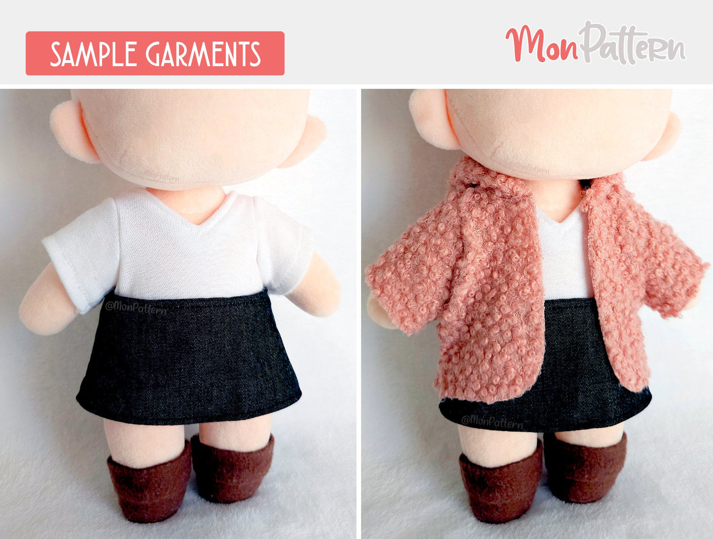 cloth pack - basic clothes 1 (for short chibi unisex + action). beginner doll clothing sewing patterns. digital pdf with video tutorials, anime plush.