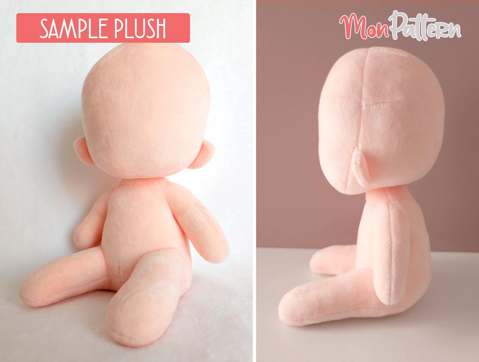 SHORT CHIBI Sitting Action, Beginner Plush Sewing Pattern. Posable Articulated Skeleton Anime Plush 20 cm 7.8 in. Digital PDF, with English Spanish tutorial