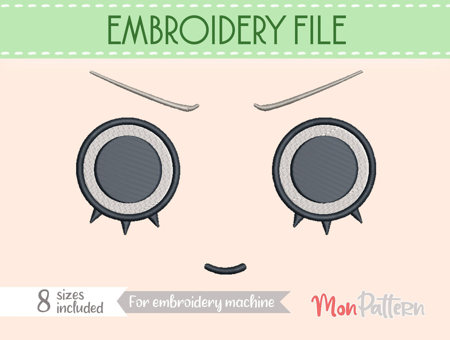 face 27 - machine embroidery file