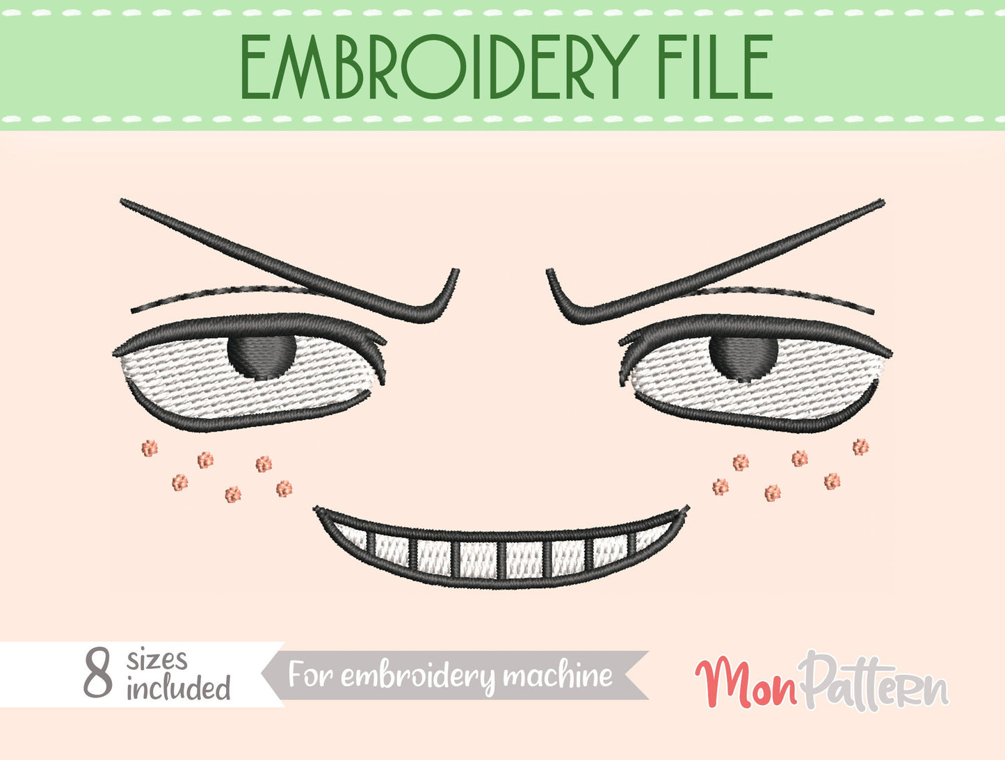 face 28 - machine embroidery file