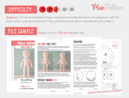 TALL CHIBI Male (Type 1) - Sewing Kit